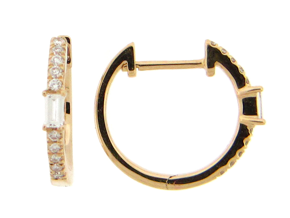 DIAMOND BAGUETTE HOOP EARRING