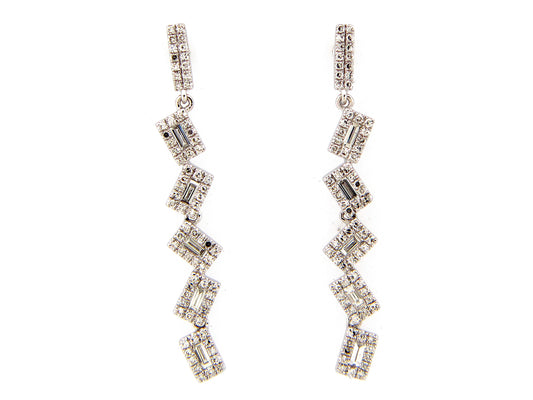 PIVOTING DIAMOND DANGLE EARRING, 14KW (N)