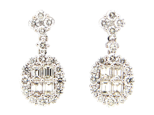 DIAMOND EARRING, 18KW (N)