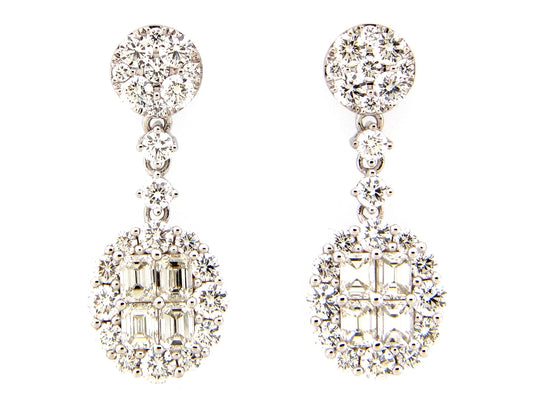 DIAMOND EARRING, 18KW (N)