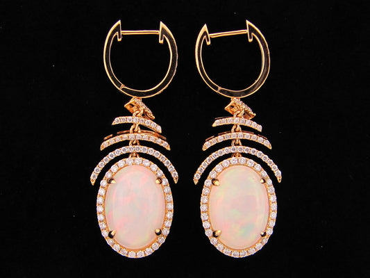 Opal Diamond Earring, 18ky (O)