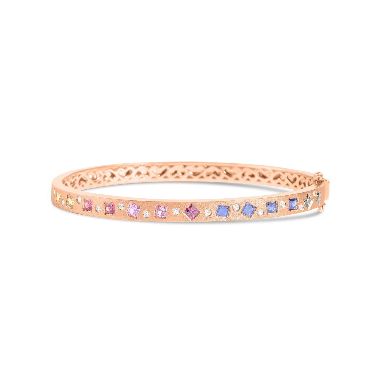 Rainbow Sapphire & Diamond Princess Scatter Bangle