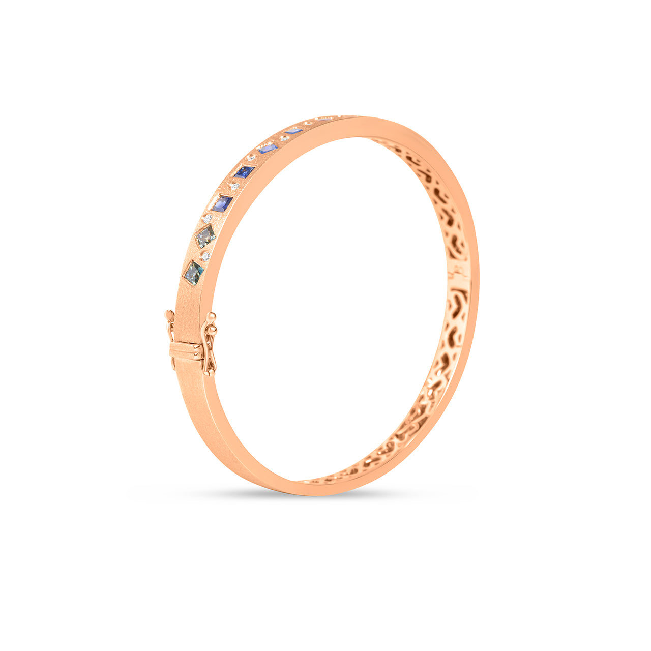 Rainbow Sapphire & Diamond Princess Scatter Bangle
