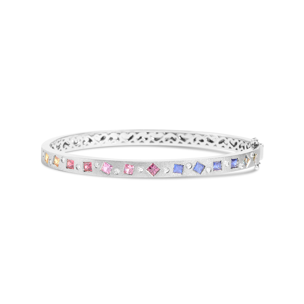 Rainbow Sapphire & Diamond Princess Scatter Bangle
