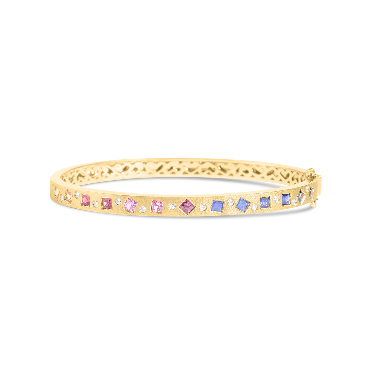 Rainbow Sapphire & Diamond Princess Scatter Bangle