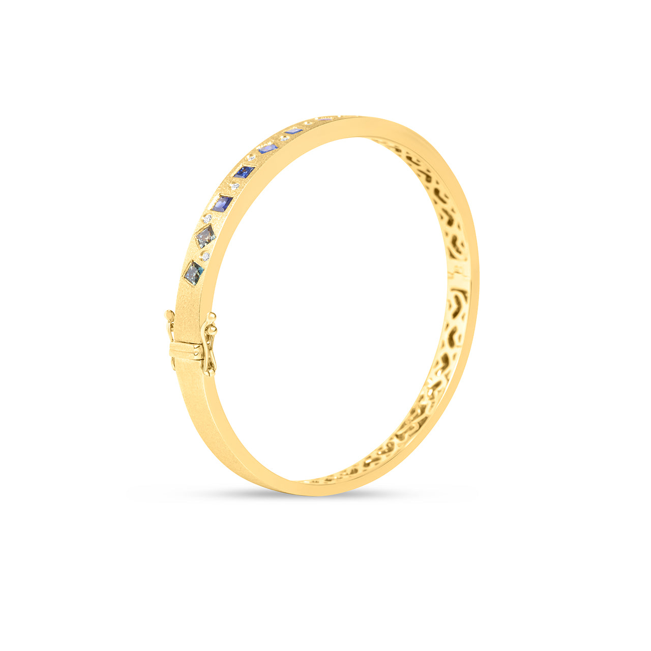 Rainbow Sapphire & Diamond Princess Scatter Bangle