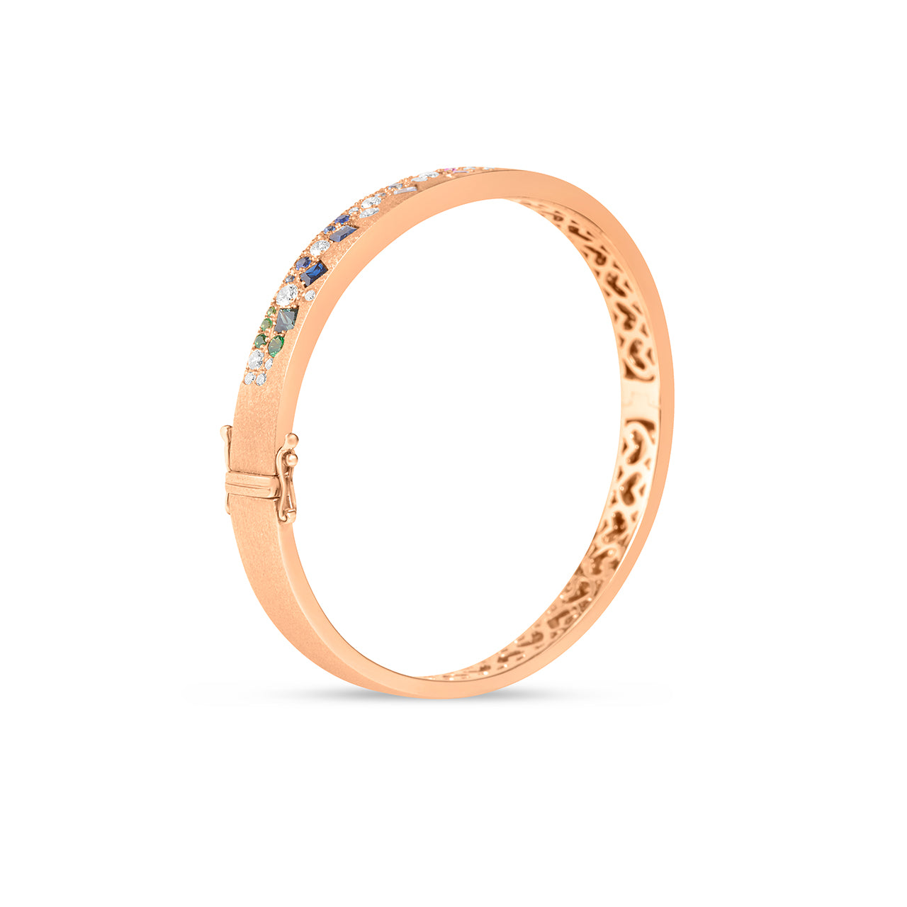 Rainbow Sapphire & Diamond Princess Confetti Bangle