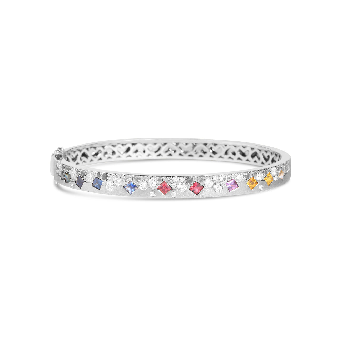 Rainbow Sapphire & Diamond Princess Confetti Bangle