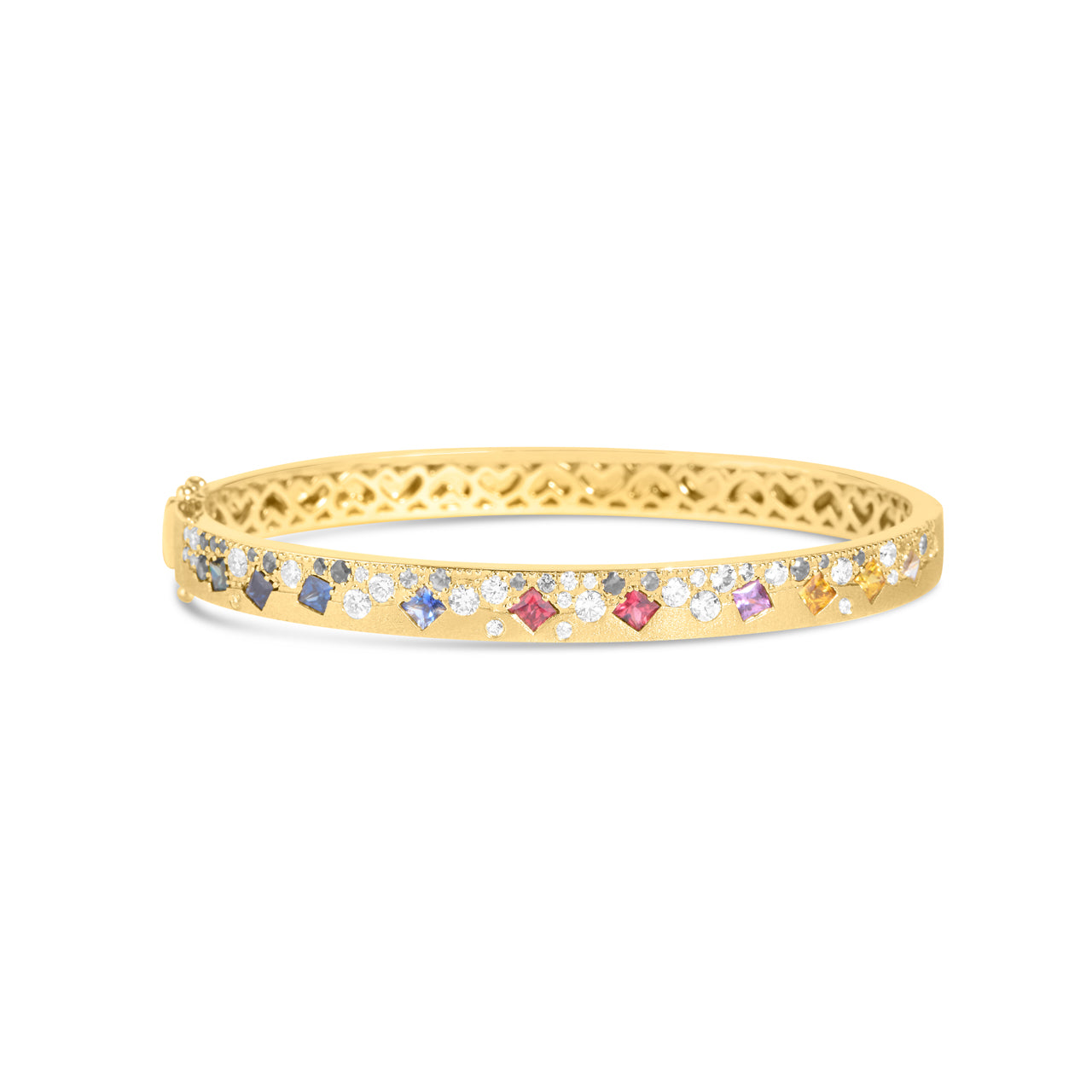 Rainbow Sapphire & Diamond Princess Confetti Bangle