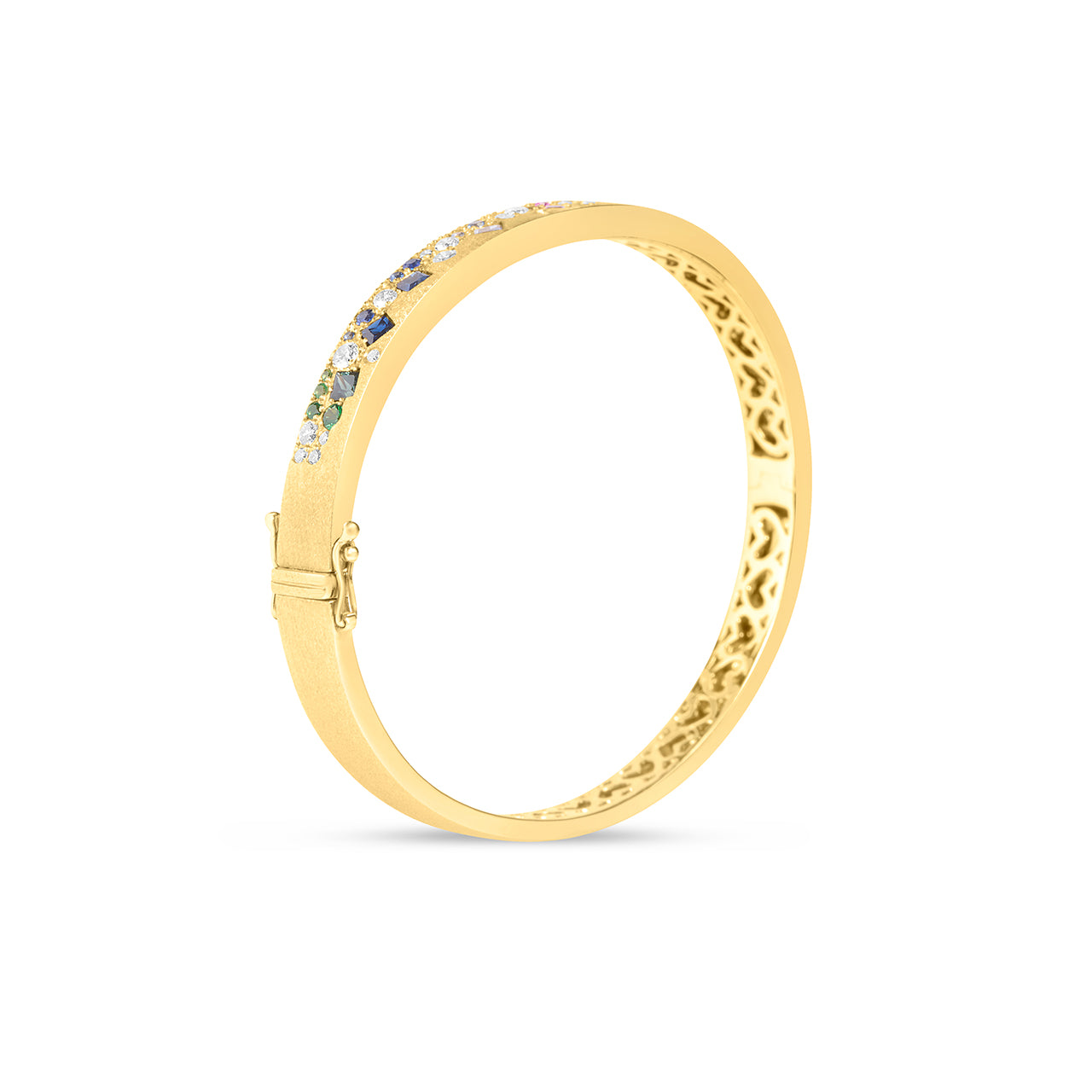 Rainbow Sapphire & Diamond Princess Confetti Bangle