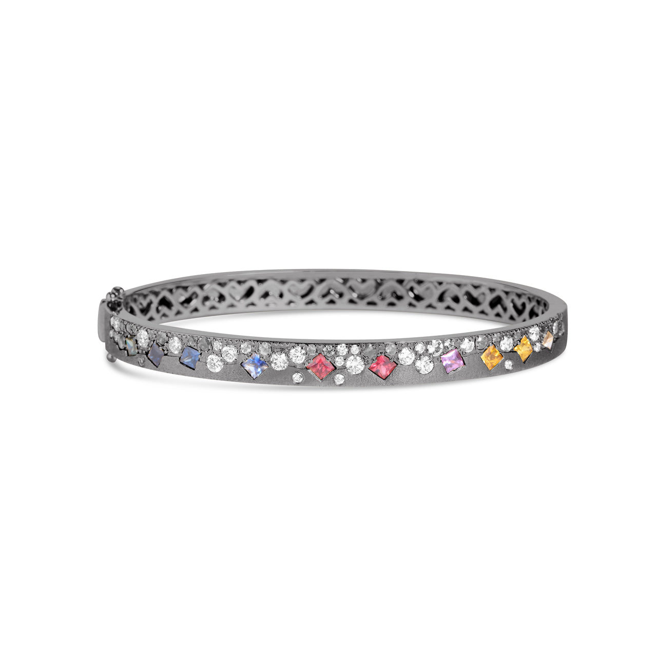 Rainbow Sapphire & Diamond Princess Confetti Bangle