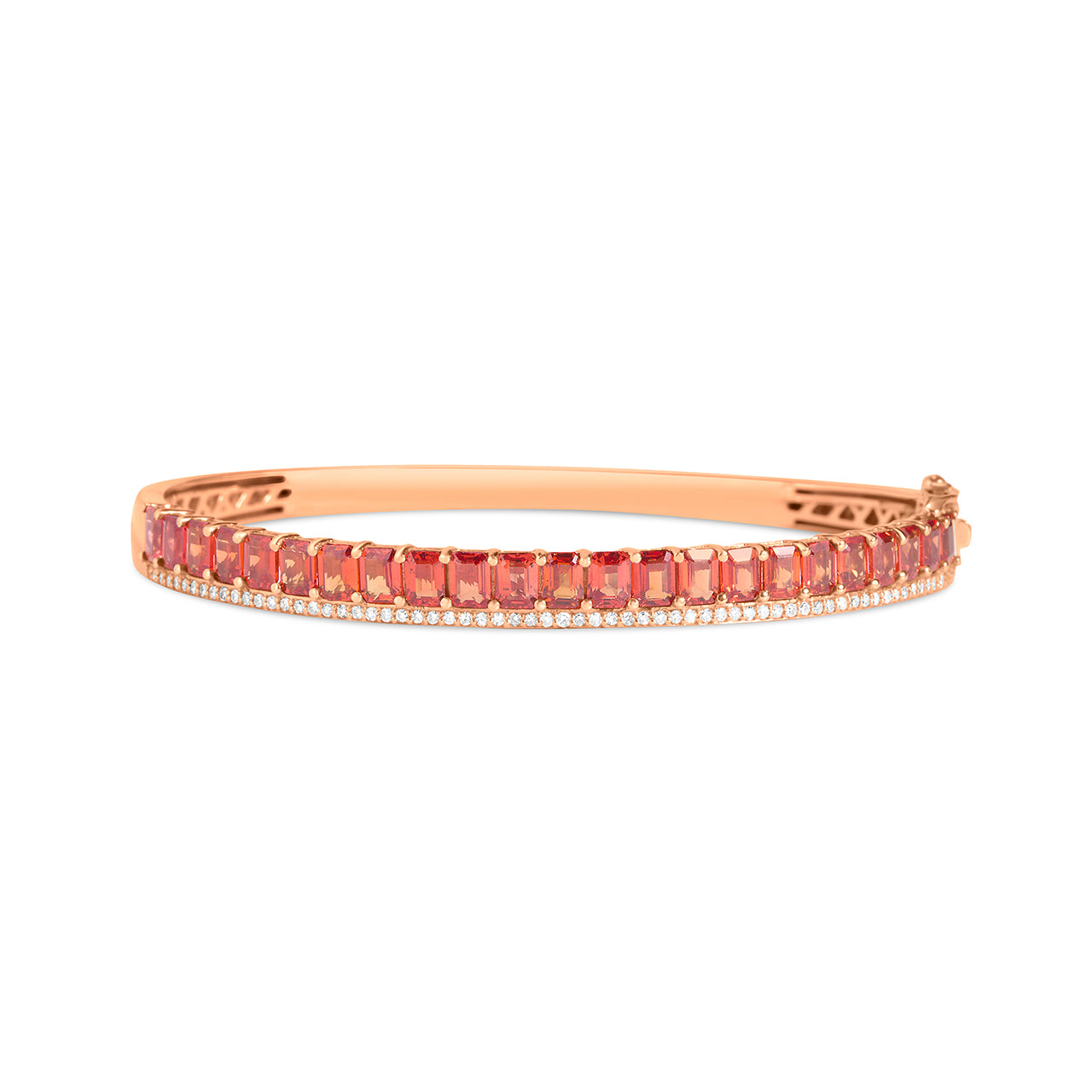 Orange Sapphire & Diamond Stack Bangle