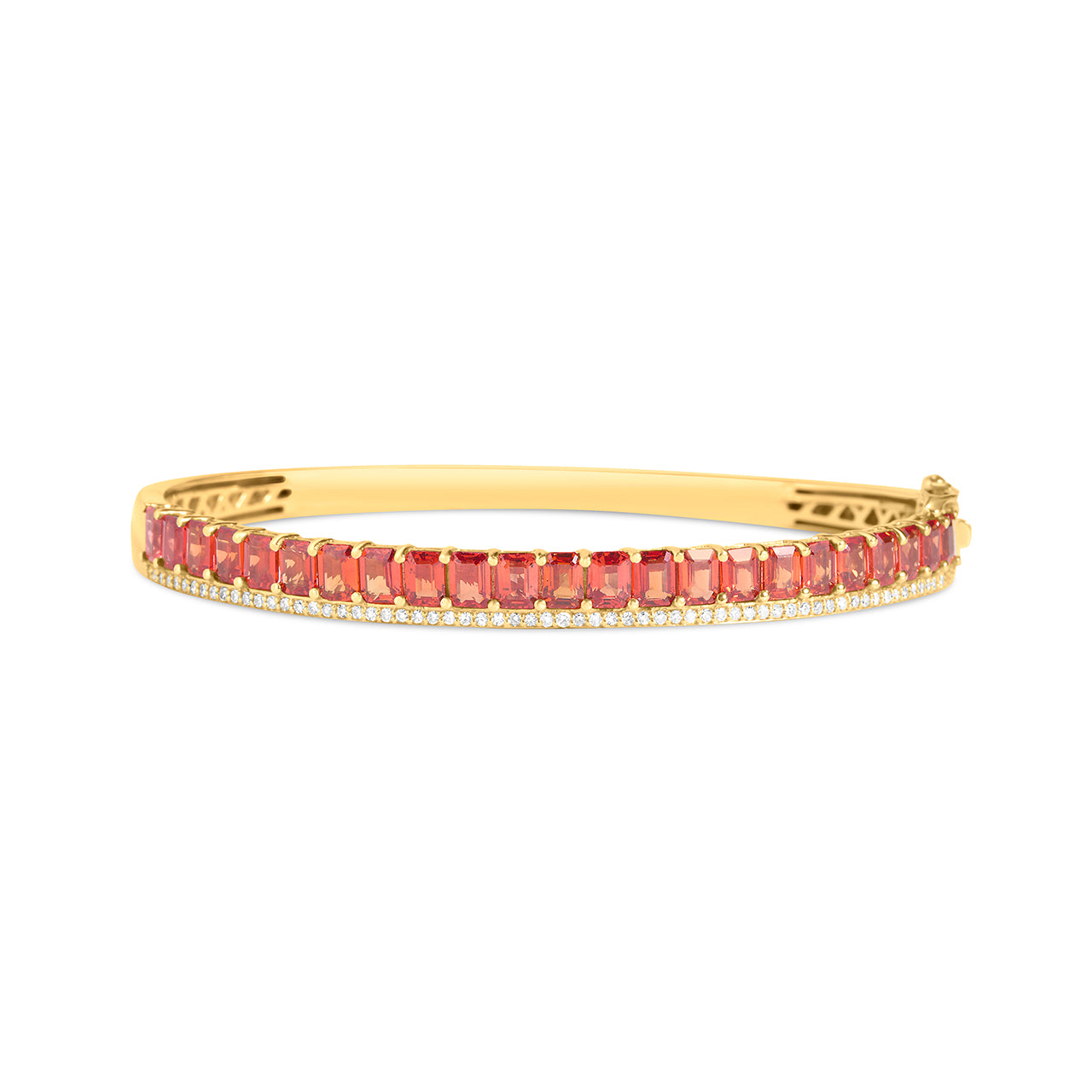 Orange Sapphire & Diamond Stack Bangle