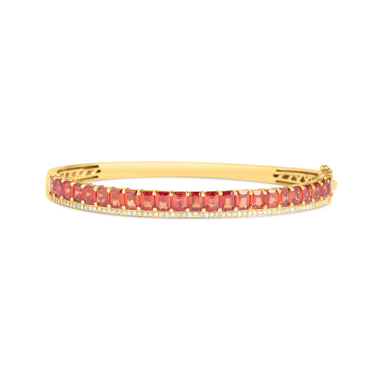 Orange Sapphire & Diamond Stack Bangle