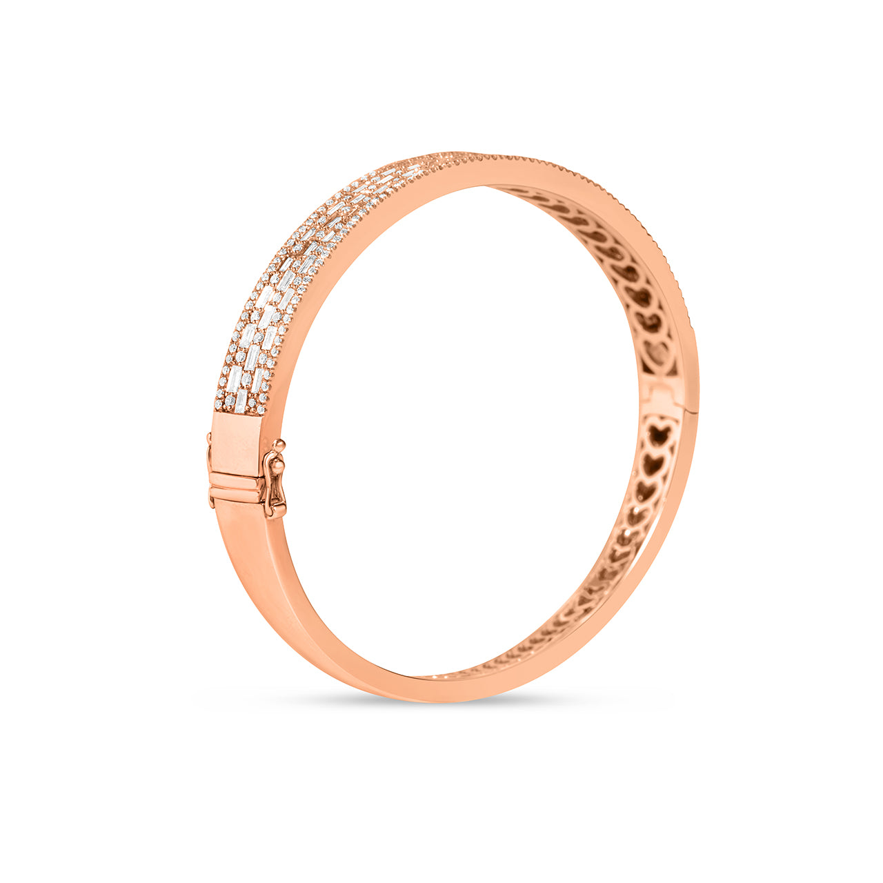 Diamond Alternating Baguette & Diamond 6.5mm Bangle