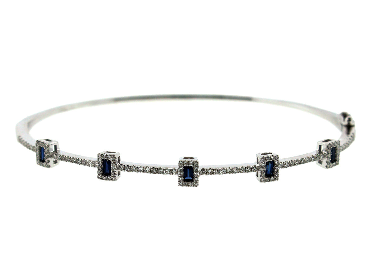 SAPPHIRE & DIAMOND BANGLE, 14KW (H)