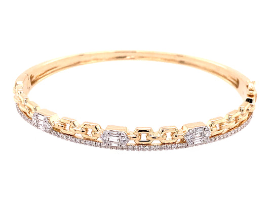 DIAMOND LINK BANGLE, 14KY (N)