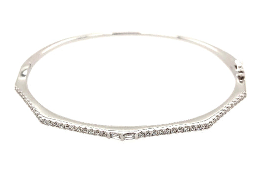 DIAMOND STACKABLE BANGLE, 14KW (N)