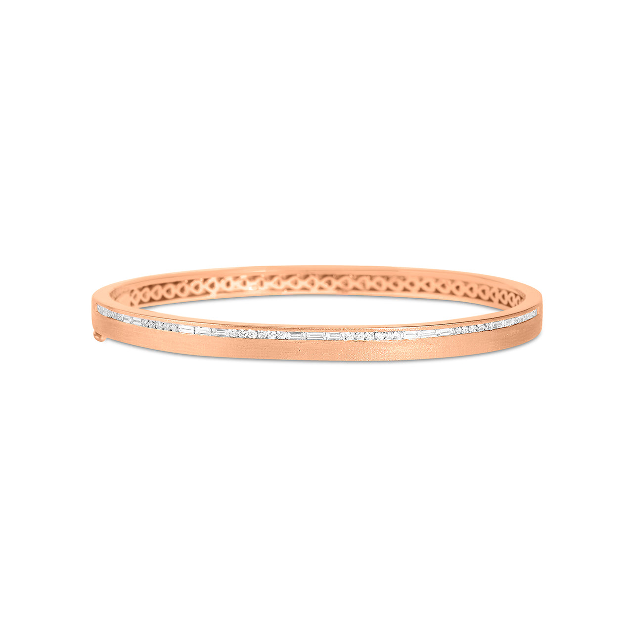 Diamond Baguette & Round Channel Bangle