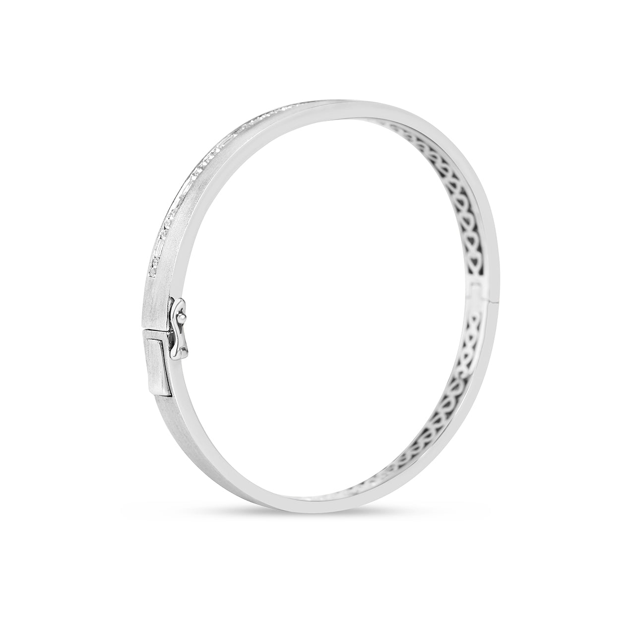 Diamond Baguette & Round Channel Bangle