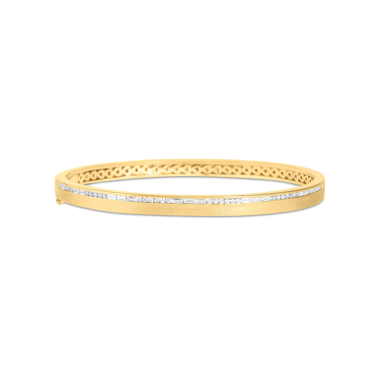 Diamond Baguette & Round Channel Bangle