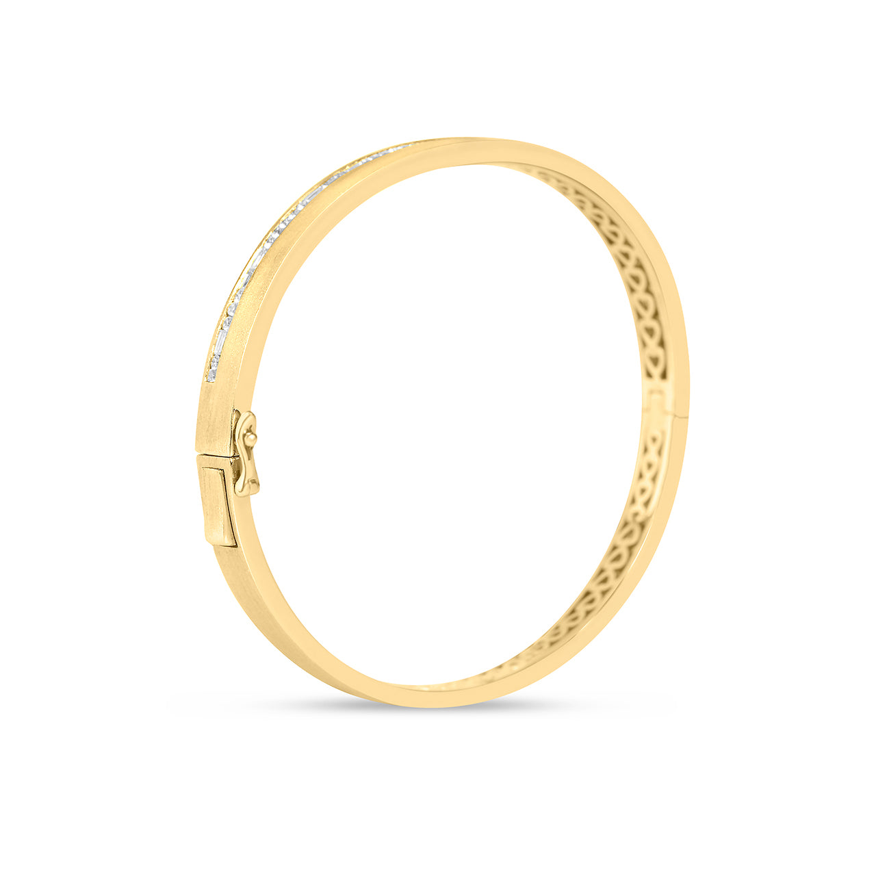 Diamond Baguette & Round Channel Bangle