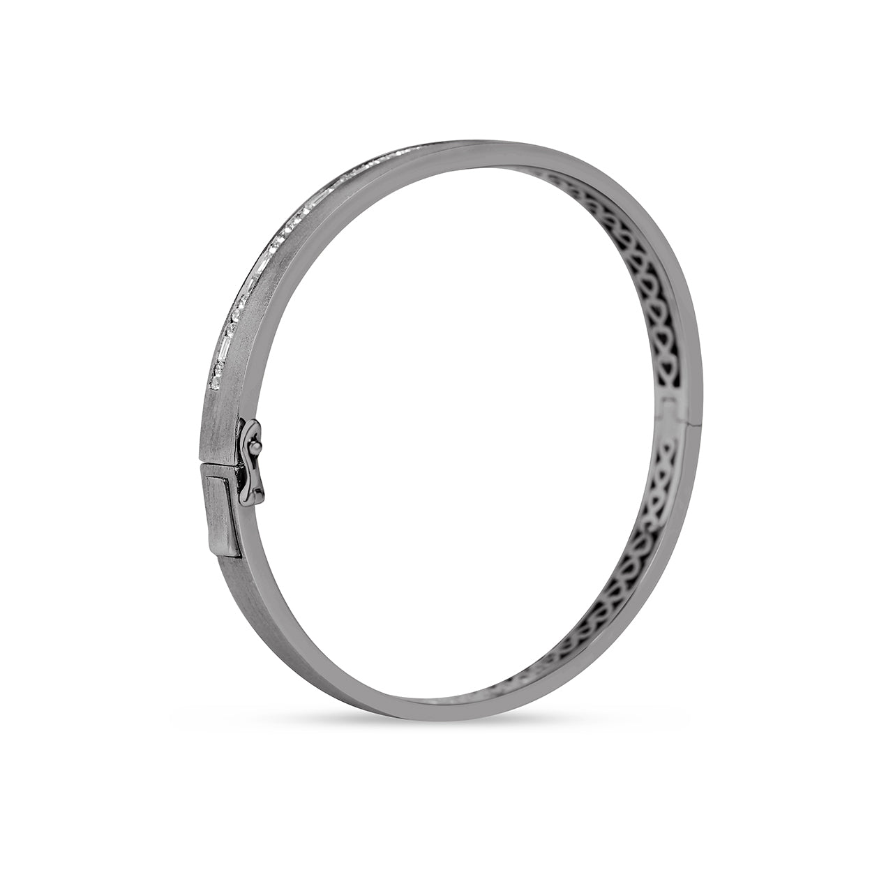 Diamond Baguette & Round Channel Bangle