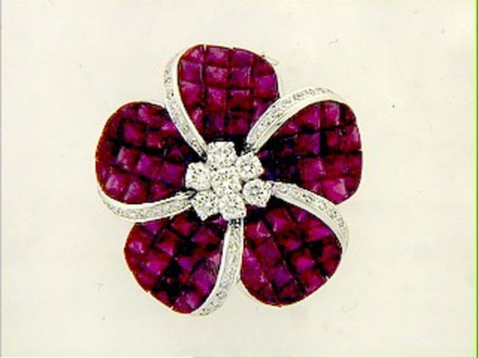 RUBY & DIAMOND BROACH