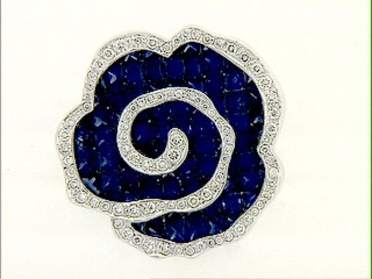 SAPPHIRE & DIAMOND BROACH, 18KW (H), C=6.01