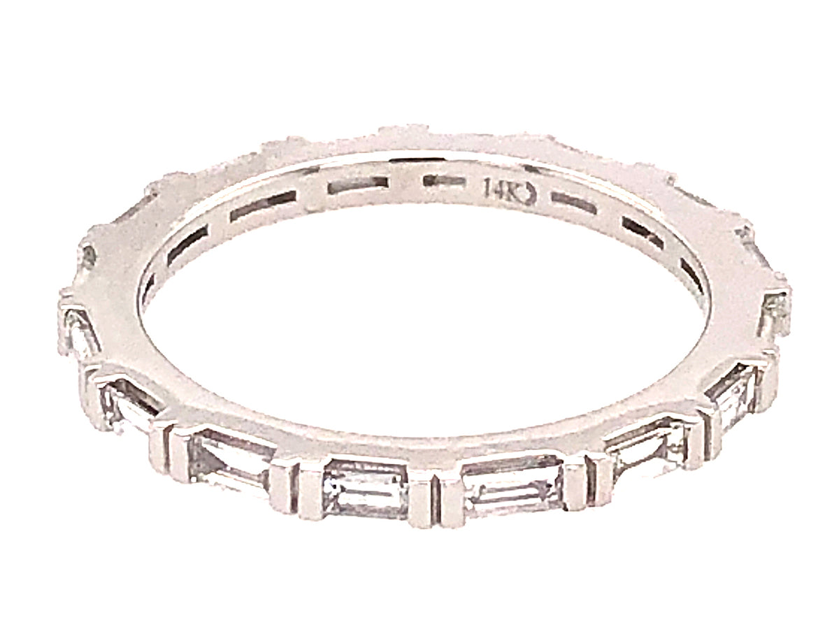 DIAMOND BAGUETTE BAR SET ETERNITY BAND, 14KW (N)