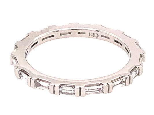 DIAMOND BAGUETTE BAR SET ETERNITY BAND, 14KW (N)