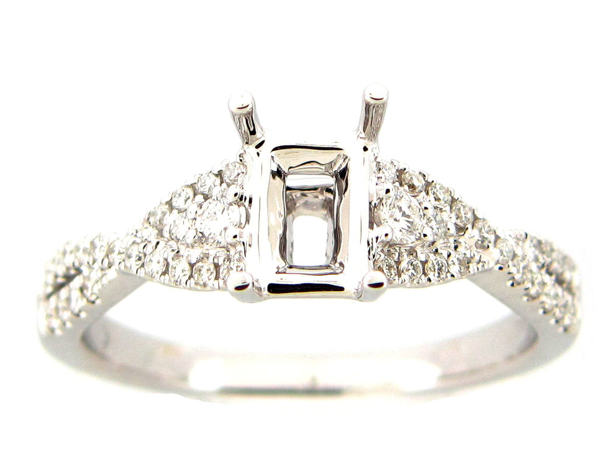 DIAMOND SEMI MOUNT RING, 18KW (N)