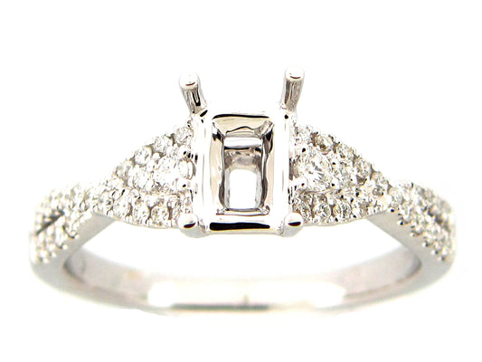 DIAMOND SEMI MOUNT RING, 18KW (N)