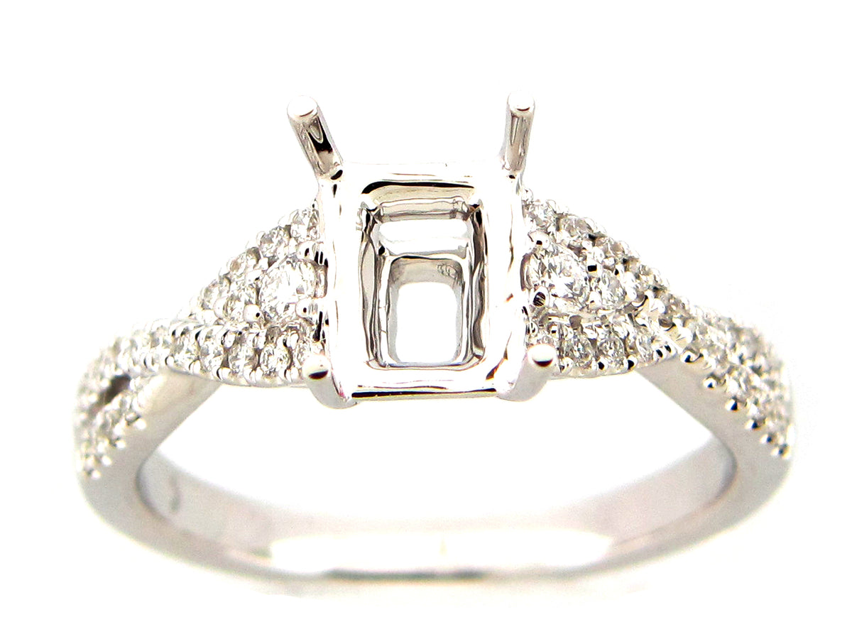 DIAMOND SEMI MOUNT RING, 18KW (N)