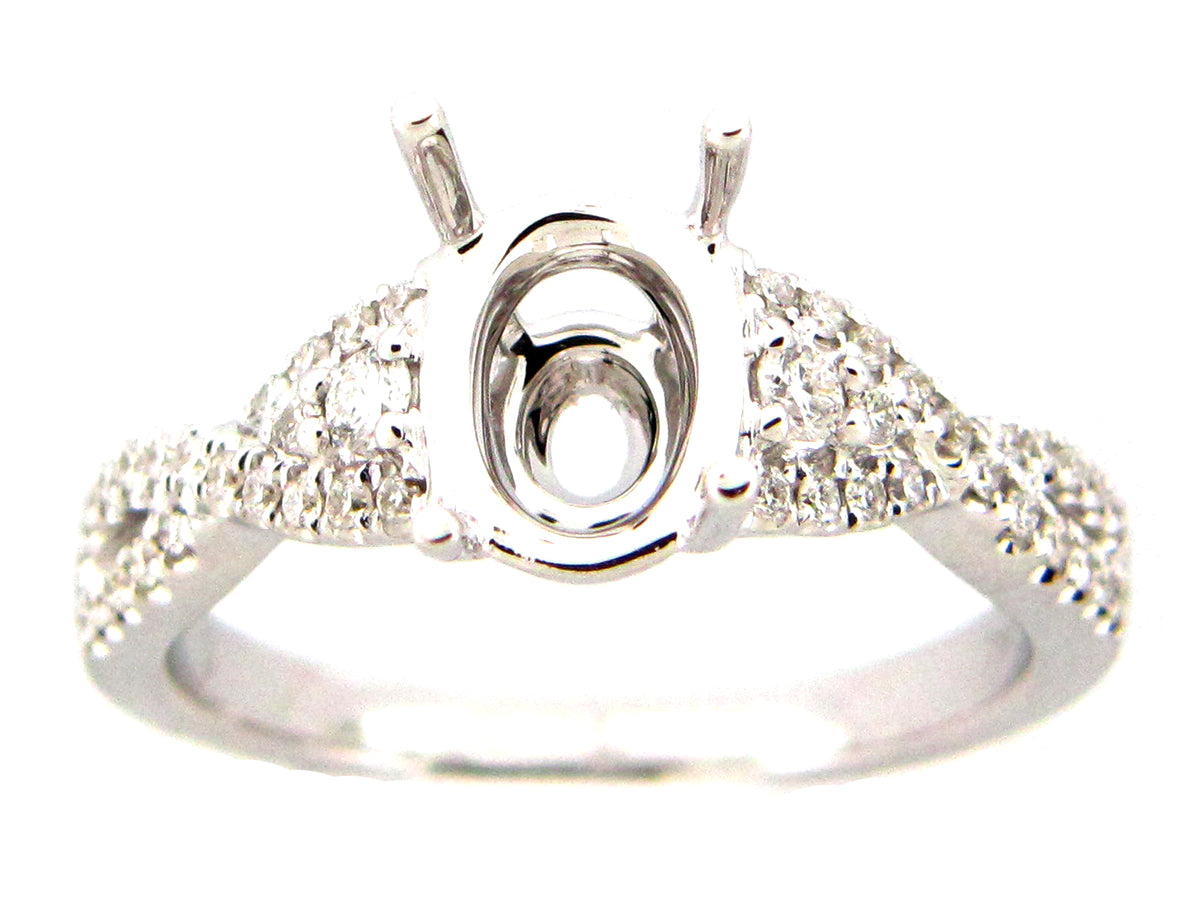 DIAMOND SEMI MOUNT RING, 18KW (N)