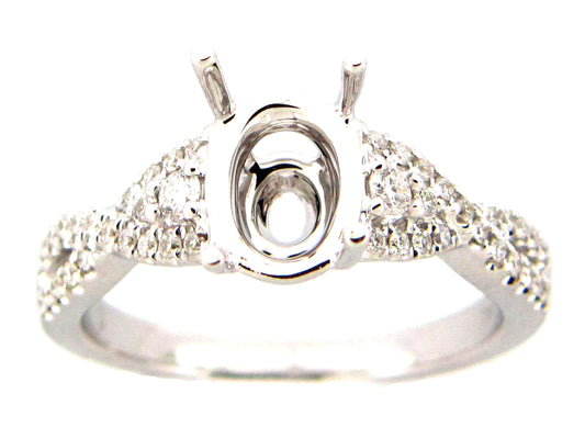 DIAMOND SEMI MOUNT RING, 18KW (N)