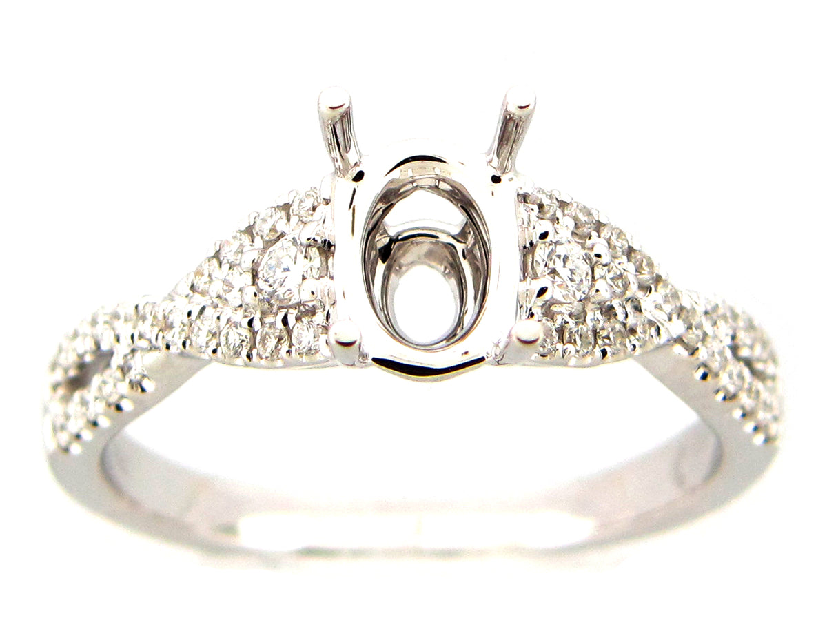 DIAMOND SEMI MOUNT RING, 18KW (N)