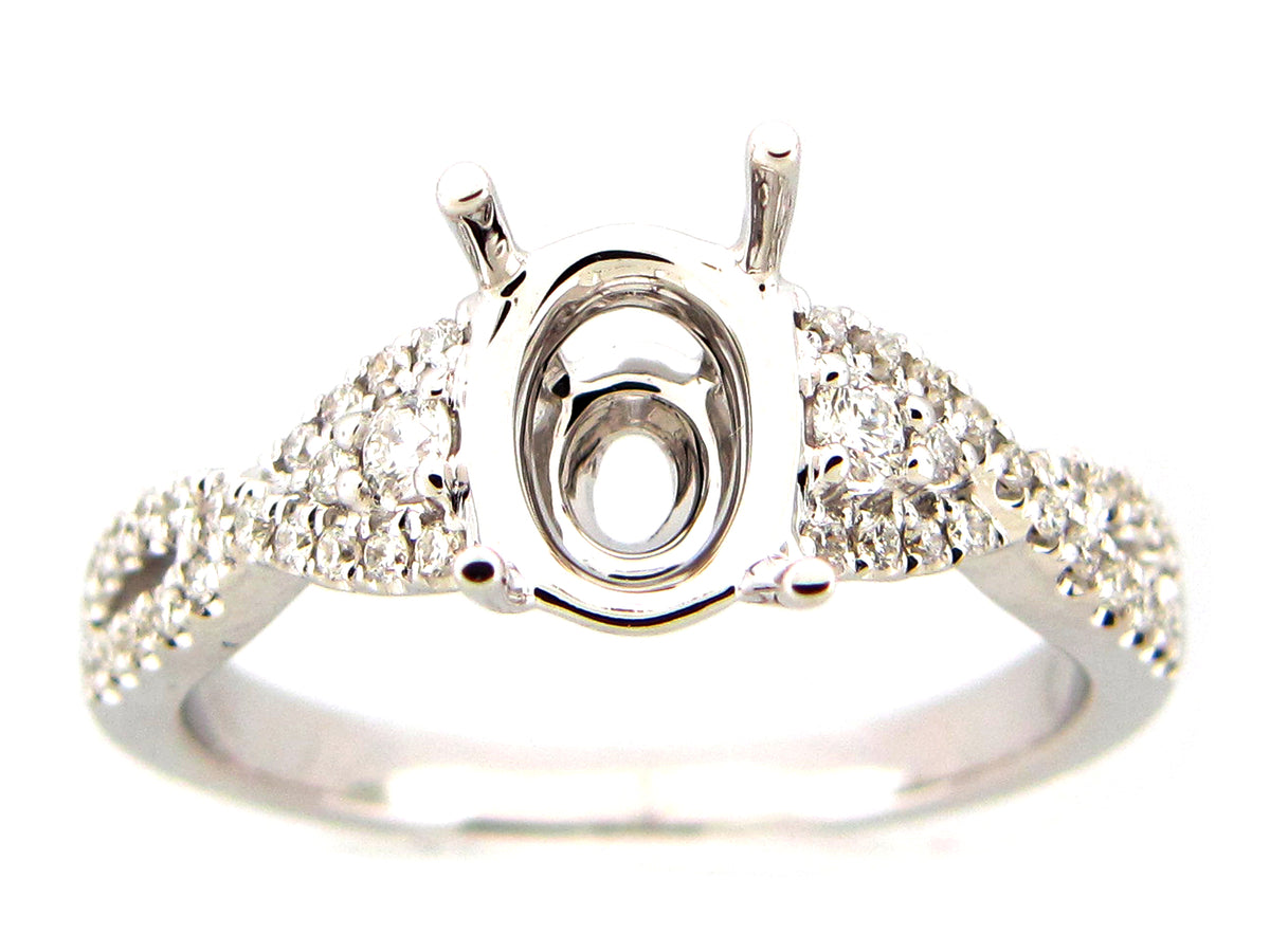 DIAMOND SEMI MOUNT RING, 18KW (N)