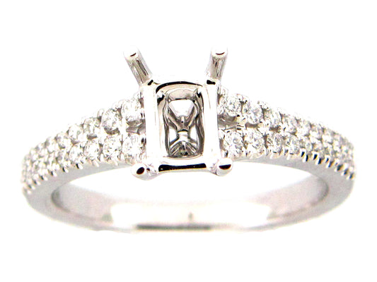 DIAMOND SEMI MOUNT RING, 18KW (N)