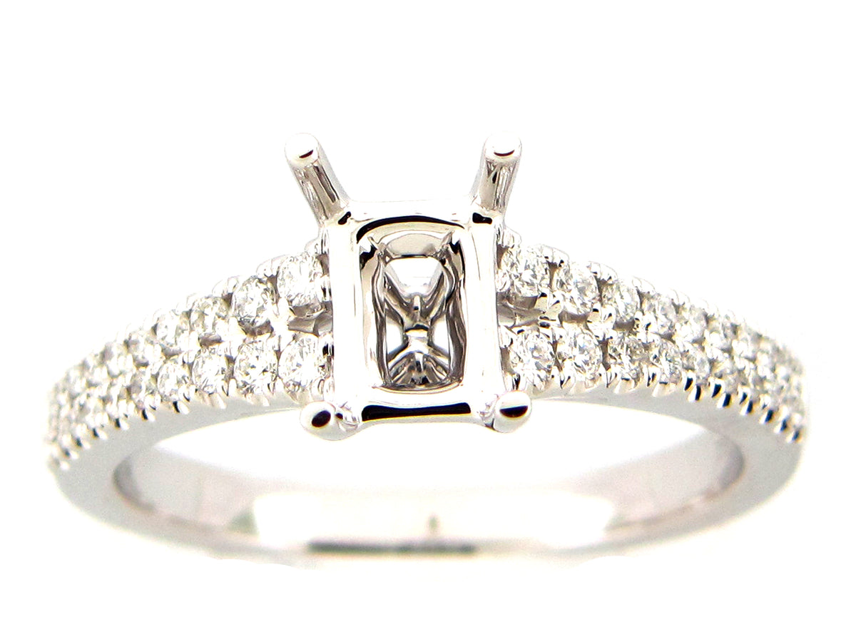 DIAMOND SEMI MOUNT RING, 18KW (N)