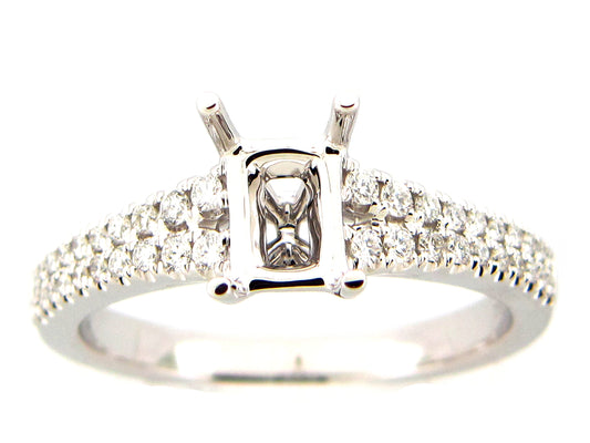 DIAMOND SEMI MOUNT RING, 18KW (N)