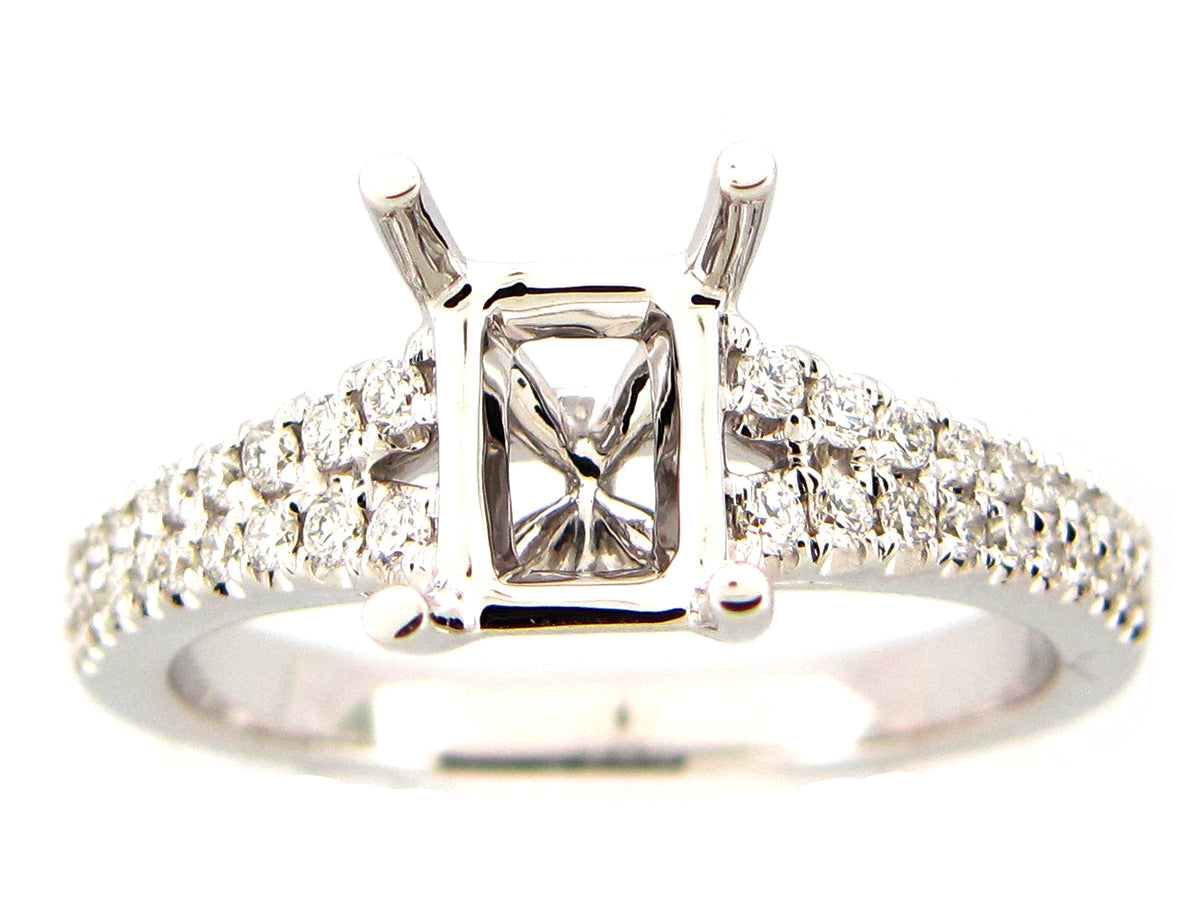 DIAMOND SEMI MOUNT RING, 18KW (N)