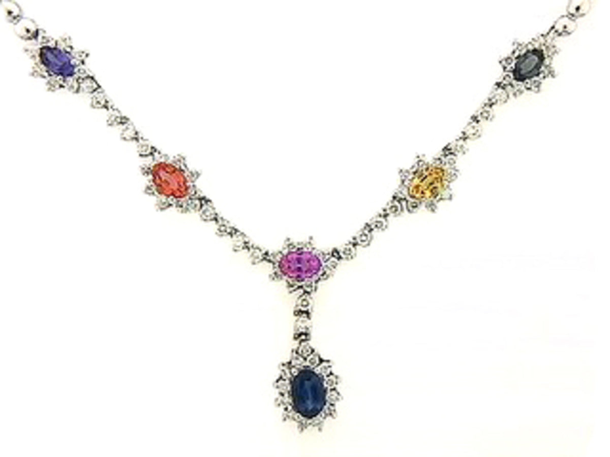 F/C SAPPHIRE & DIAMOND NECKLACE