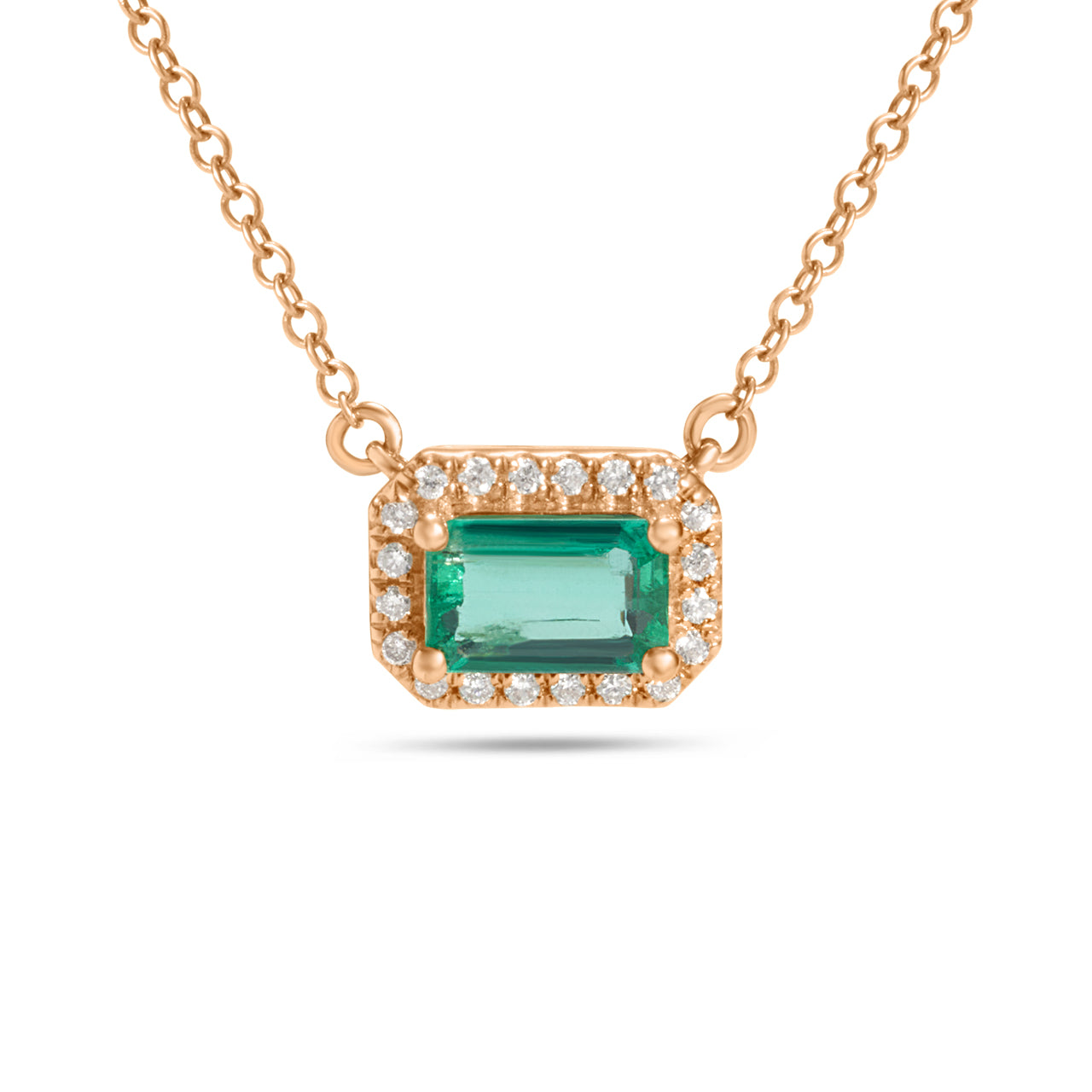 Emerald & Diamond East-West Essential Necklace