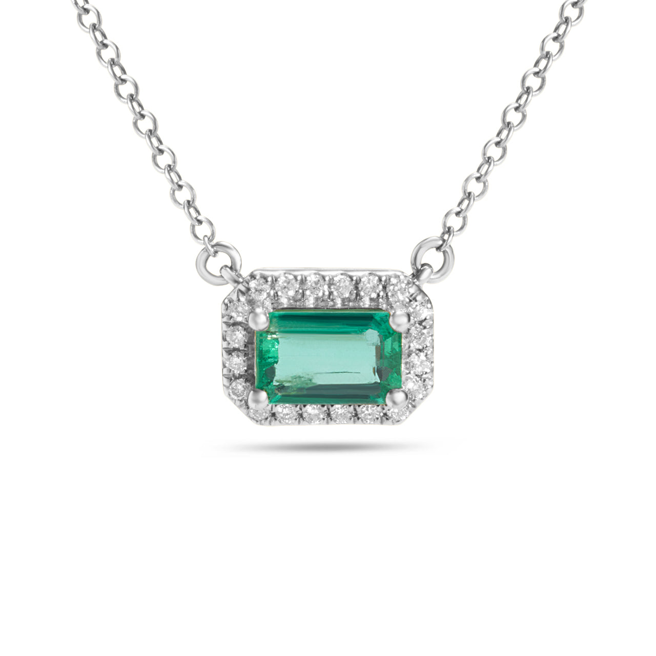 Emerald & Diamond East-West Essential Necklace