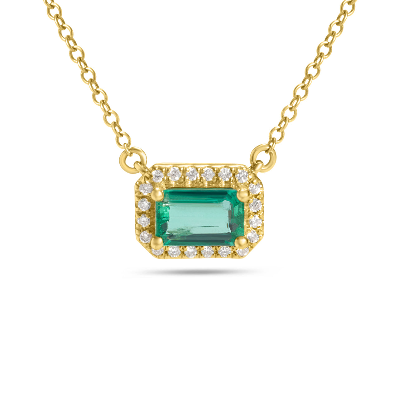 Emerald & Diamond East-West Essential Necklace