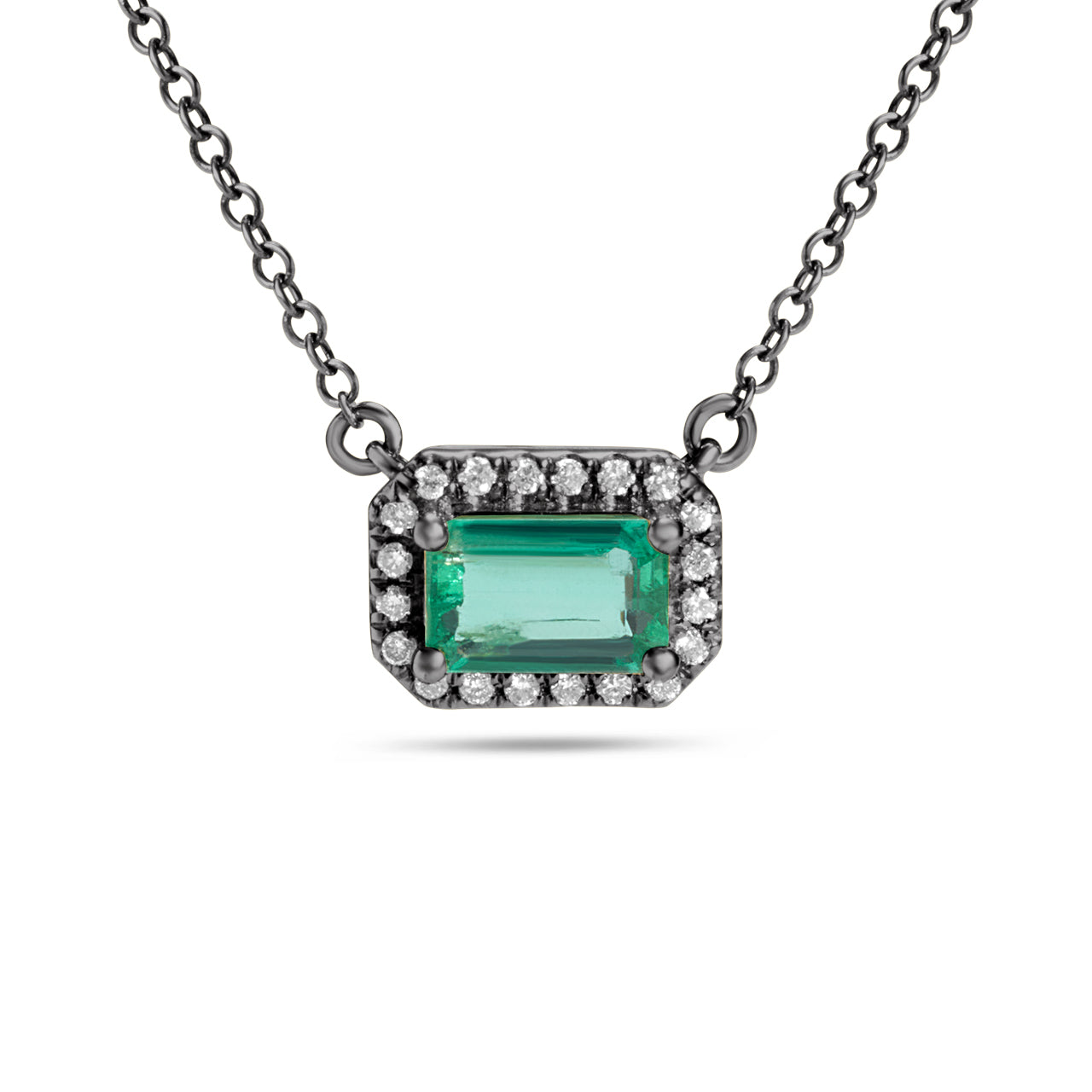 Emerald & Diamond East-West Essential Necklace