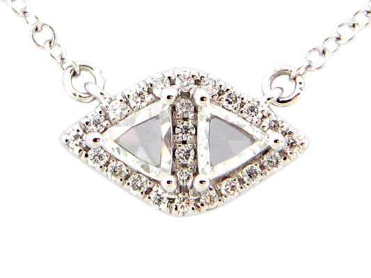 DIAMOND 2 TRIANGLE  PENDANT NECKLACE