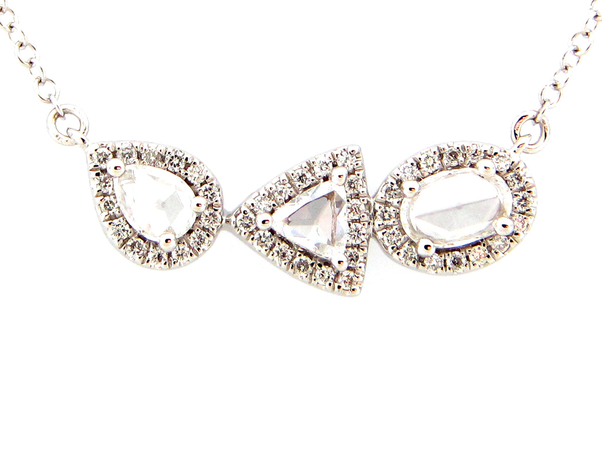 DIAMOND PEAR TRIANGLE OVAL PENDANT NECKLACE