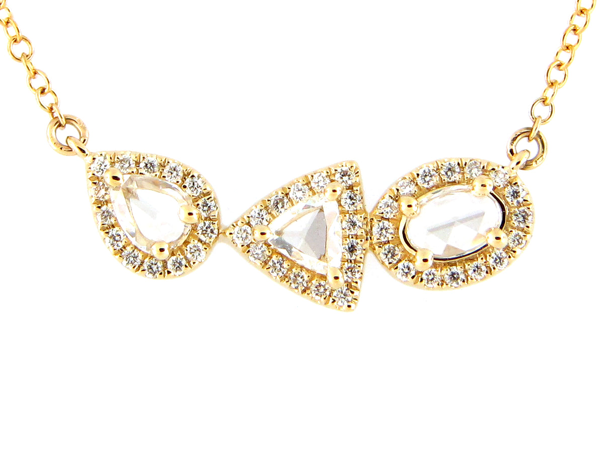 DIAMOND PEAR TRIANGLE OVAL PENDANT NECKLACE